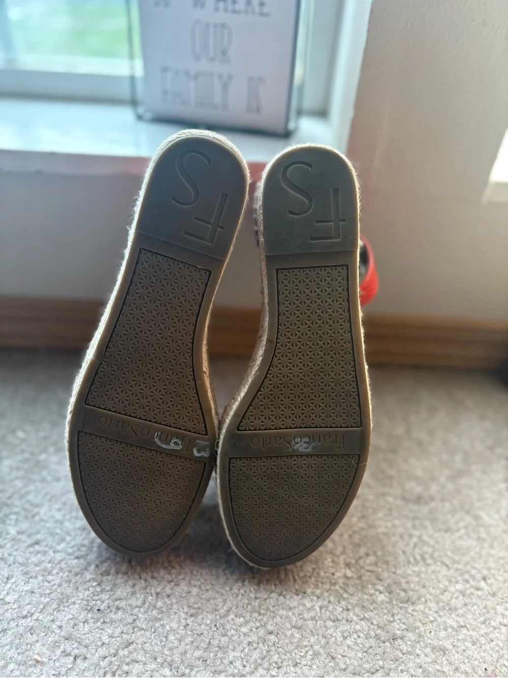 Franco Sarto Red Snake Embossed Espadrille Platform Sandals 8.5